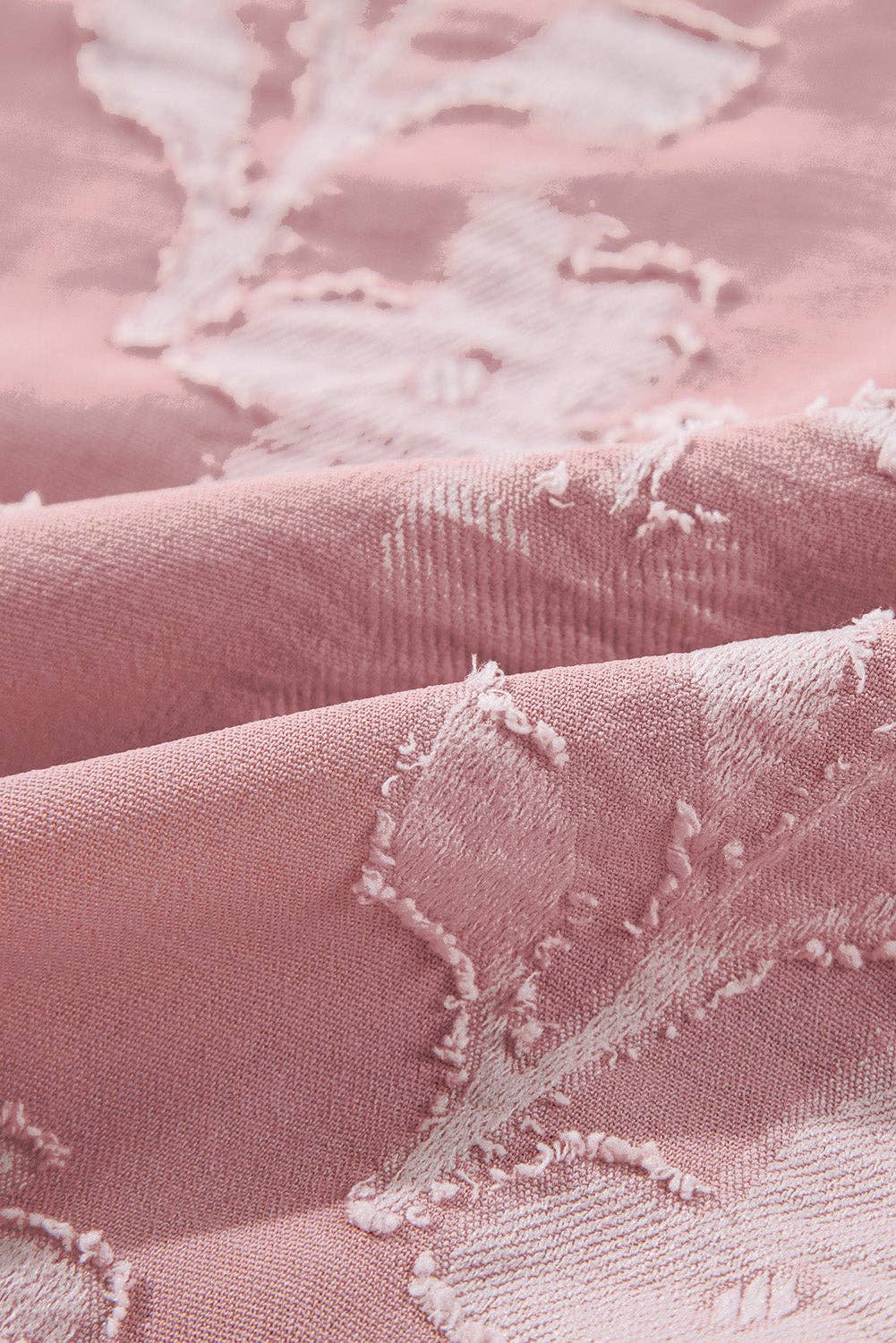 Blush Floral Textured Tiered Boho Dress