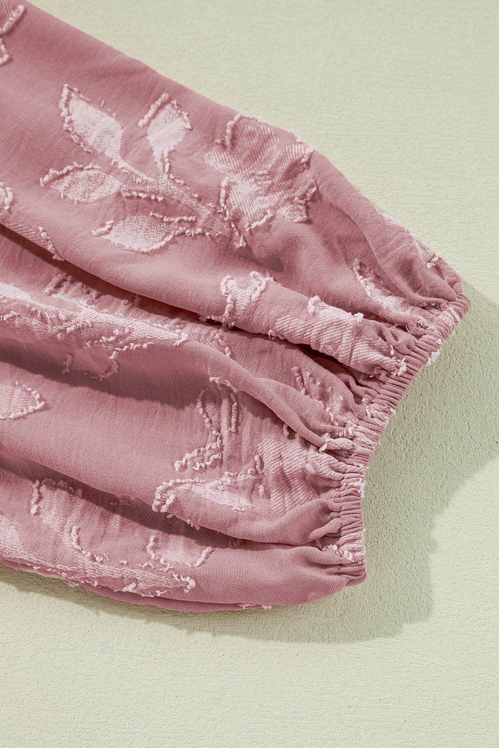 Blush Floral Textured Tiered Boho Dress